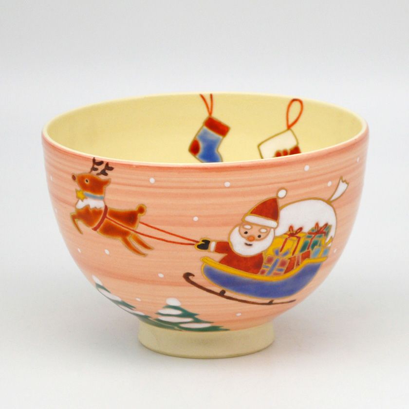 茶道具 抹茶茶碗（まっちゃちゃわん） 茶碗 サンタ 見谷 福峰 クリスマス Xmas Christmas 聖誕節 抹茶茶碗は茶の湯文化である表千家・裏千家の茶道具や抹茶を専門に扱う千紀園（せんきえん）が通販で販売しています。茶会また初心者向けのお稽古用にご利用いただける抹茶碗です。贈り物・ギフトにも人気です。