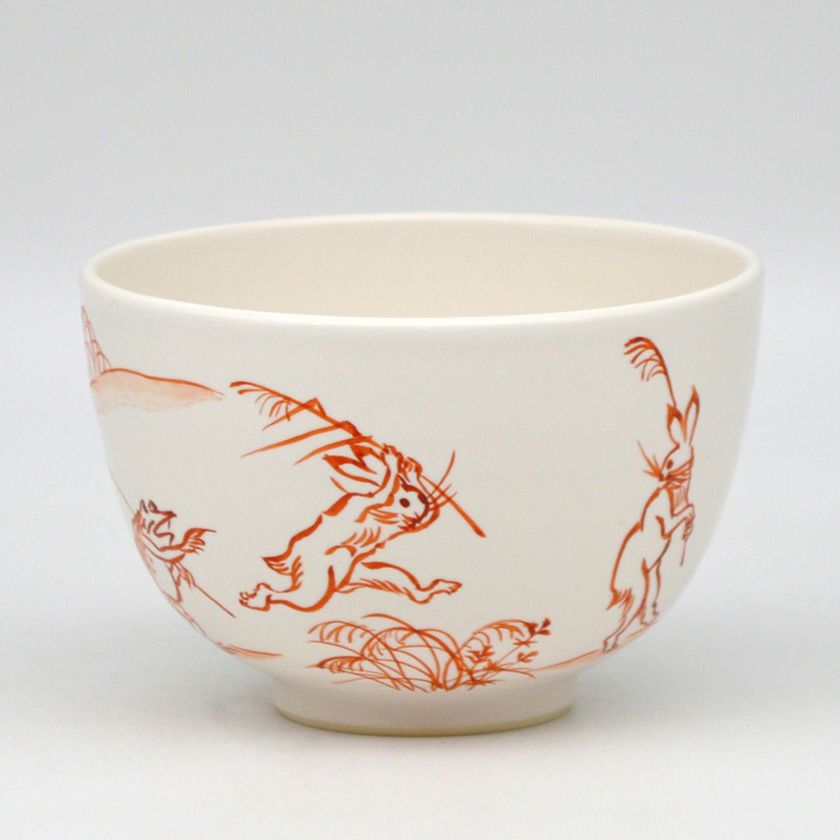 茶道具 抹茶茶碗（まっちゃちゃわん） 茶碗 白釉 鳥獣戯画 山岡 善高 抹茶茶碗は茶の湯文化である表千家・裏千家の茶道具や抹茶を専門に扱う千紀園（せんきえん）が通販で販売しています。茶会また初心者向けのお稽古用にご利用いただける抹茶碗です。贈り物・ギフトにも人気です。