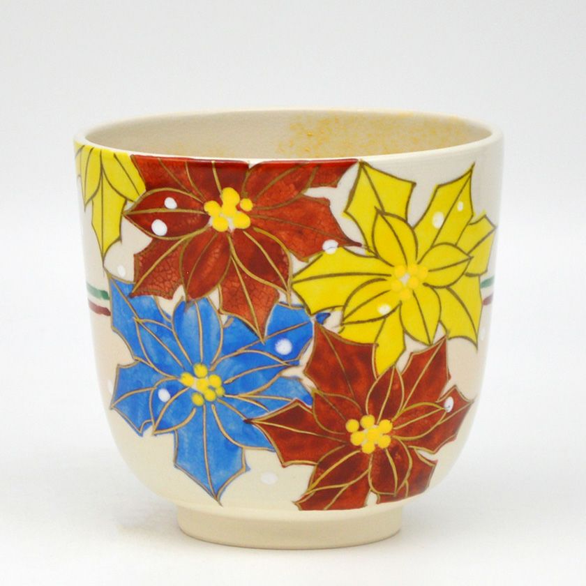 茶道具 筒茶碗（つつちゃわん） 筒茶碗 ポインセチア 水出 宋絢 抹茶茶碗は茶の湯文化である表千家・裏千家の茶道具や抹茶を専門に扱う千紀園（せんきえん）が通販で販売しています。茶会また初心者向けのお稽古用にご利用いただける抹茶碗です。贈り物・ギフトにも人気です。