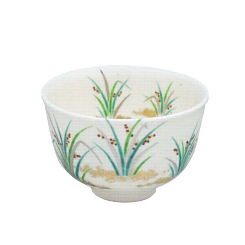 茶道具 抹茶茶碗（まっちゃちゃわん） 色絵 吉祥草（キチジョウソウ） 茶碗 田中 方円 抹茶茶碗は茶の湯文化である表千家・裏千家の茶道具や抹茶を専門に扱う千紀園（せんきえん）が通販で販売しています。茶会また初心者向けのお稽古用にご利用いただける抹茶碗です。贈り物・ギフトにも人気です。