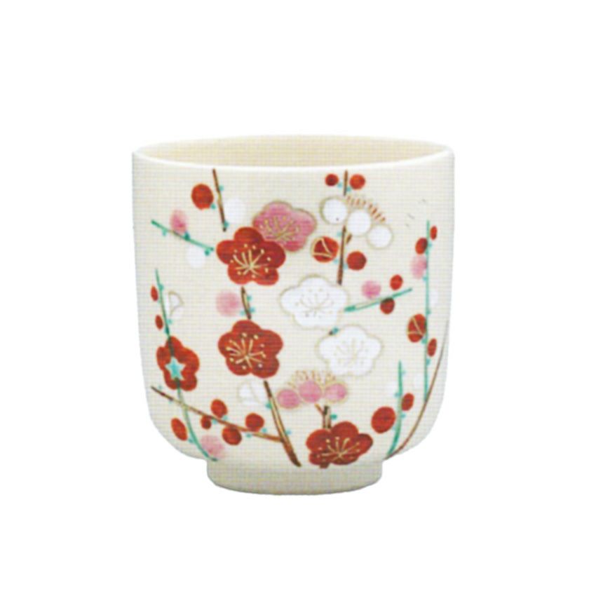 茶道具 筒茶碗（つつちゃわん） 色絵 槍梅 筒茶碗  中村 華峰 抹茶茶碗は茶の湯文化である表千家・裏千家の茶道具や抹茶を専門に扱う千紀園（せんきえん）が通販で販売しています。茶会また初心者向けのお稽古用にご利用いただける抹茶碗です。贈り物・ギフトにも人気です。