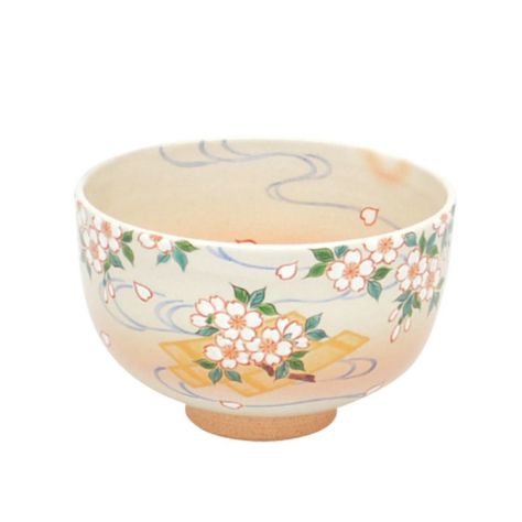 桜模様　抹茶碗　在銘　茶道具 抹茶碗 桜絵 中村良二作 春物の通販は【茶道具のみのる園】