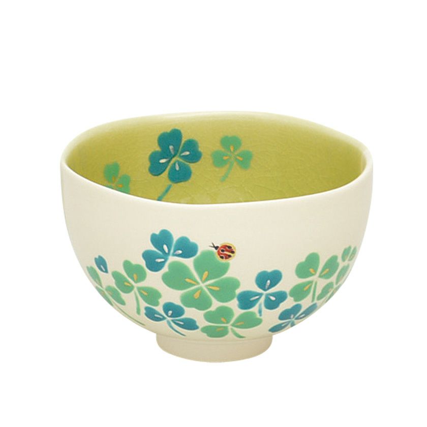 茶道具 抹茶茶碗（まっちゃちゃわん） 茶碗 掛分色絵 四つ葉のクローバー 新井 京華 抹茶茶碗は茶の湯文化である表千家・裏千家の茶道具や抹茶を専門に扱う千紀園（せんきえん）が通販で販売しています。茶会また初心者向けのお稽古用にご利用いただける抹茶碗です。贈り物・ギフトにも人気です。