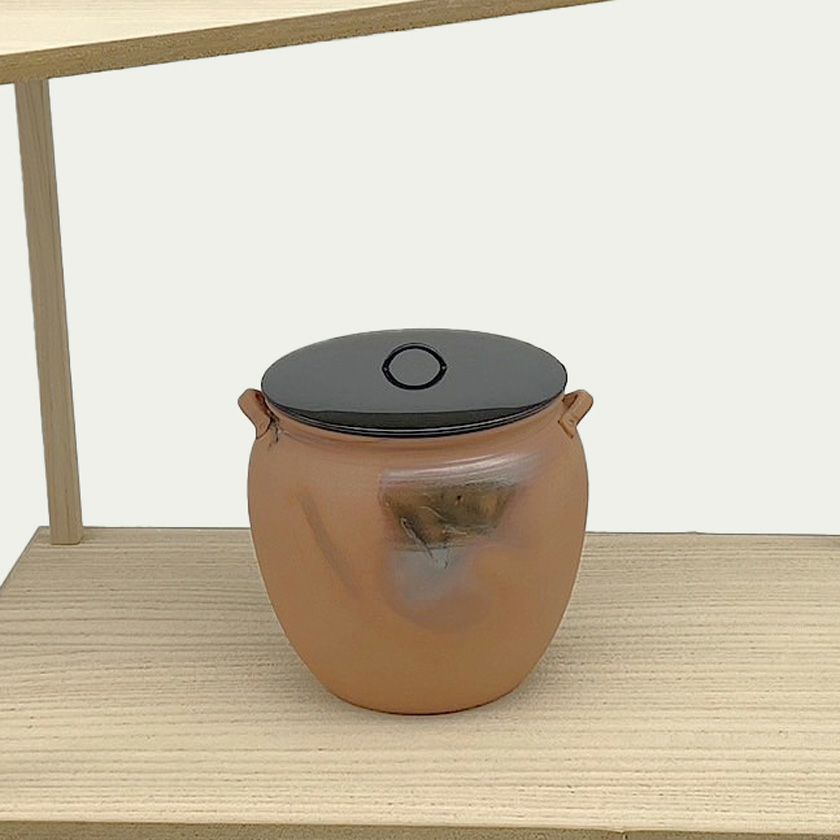 S629 水指 『扇面流し紋』『仁清作』 木箱 茶道具 構い