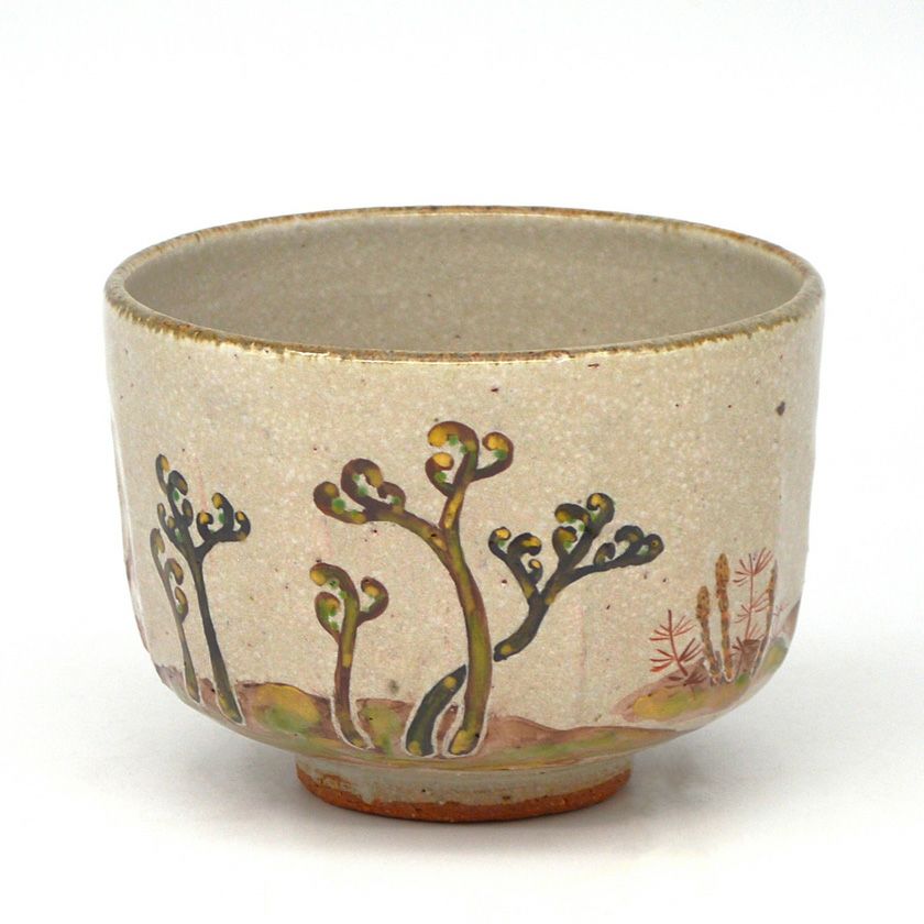 茶道具 抹茶茶碗（まっちゃちゃわん） 茶碗 灰釉 早蕨 中村 良二 抹茶茶碗は茶の湯文化である表千家・裏千家の茶道具や抹茶を専門に扱う千紀園（せんきえん）が通販で販売しています。茶会また初心者向けのお稽古用にご利用いただける抹茶碗です。贈り物・ギフトにも人気です。