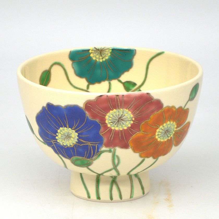 茶道具 抹茶茶碗（まっちゃちゃわん） 茶碗 仁清 雛芥子（ヒナゲシ） 水出 宋絢 抹茶茶碗は茶の湯文化である表千家・裏千家の茶道具や抹茶を専門に扱う千紀園（せんきえん）が通販で販売しています。茶会また初心者向けのお稽古用にご利用いただける抹茶碗です。贈り物・ギフトにも人気です。