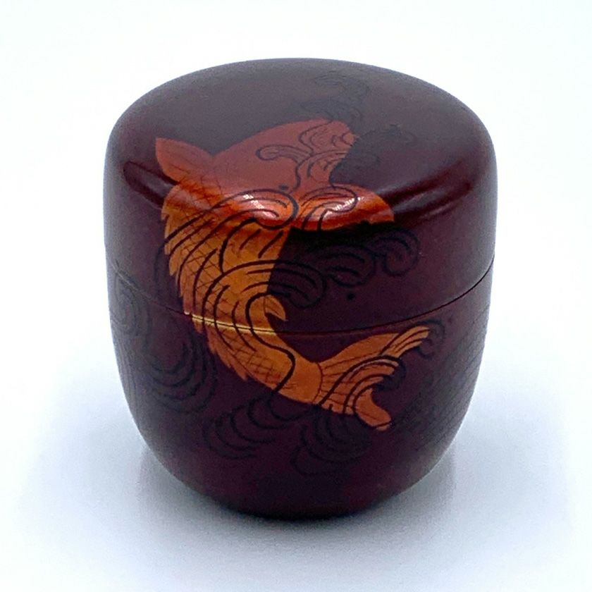 漆作家 中村宗悦 作 揺 松葉茶碗 共箱 茶道具 抹茶碗