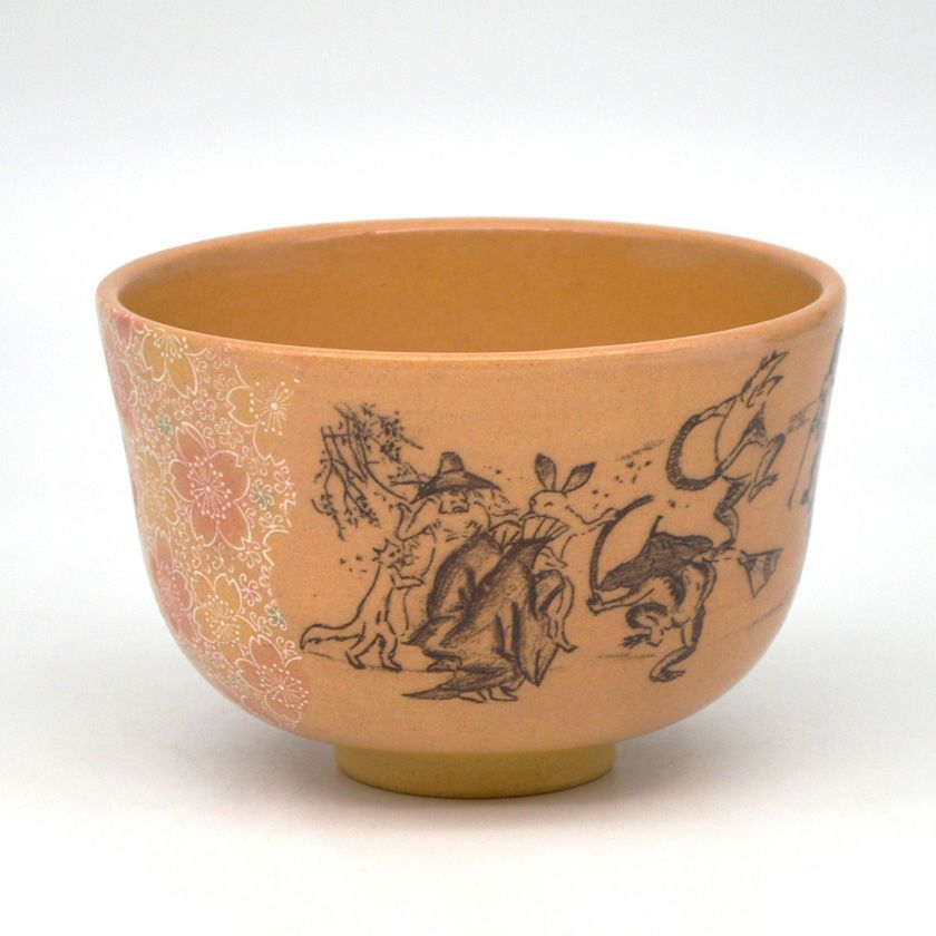 茶道具 抹茶茶碗（まっちゃちゃわん） 茶碗 桜半掛 鳥獣戯画 花月窯 抹茶茶碗は茶の湯文化である表千家・裏千家の茶道具や抹茶を専門に扱う千紀園（せんきえん）が通販で販売しています。茶会また初心者向けのお稽古用にご利用いただける抹茶碗です。贈り物・ギフトにも人気です。