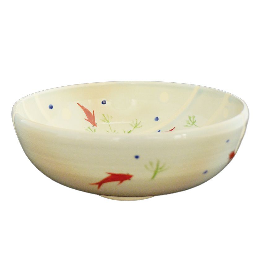茶道具 平茶碗（ひらちゃわん） 色絵馬盥茶碗 目高（めだか） 八木