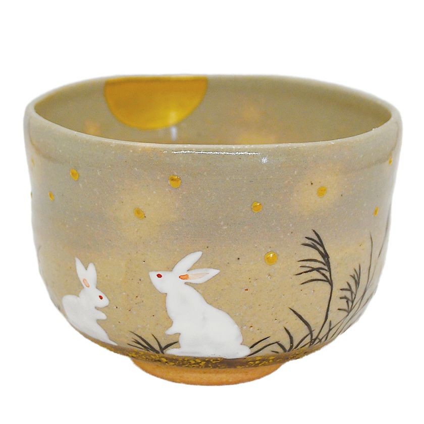茶道具 抹茶茶碗（まっちゃちゃわん） 乾山写茶碗 月うさぎ 山岡 善昇 抹茶茶碗は茶の湯文化である表千家・裏千家の茶道具や抹茶を専門に扱う千紀園（せんきえん）が通販で販売しています。茶会また初心者向けのお稽古用にご利用いただける抹茶碗です。贈り物・ギフトにも人気です。