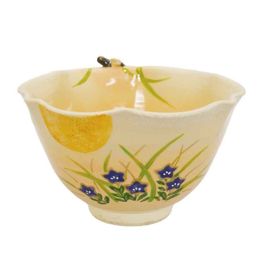 茶道具 抹茶茶碗（まっちゃちゃわん） 京焼 色絵茶碗 月に秋草