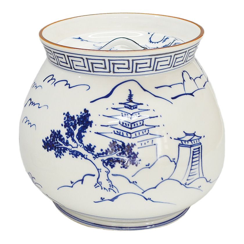 手塚玉堂 水差し 茶道具 （イ519 水指『手塚玉堂窯』『色絵竹芋頭 水指 