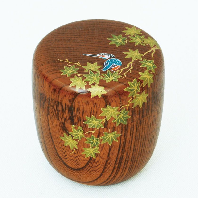 茶道具 薄茶器（うすちゃき） 欅拭漆中棗 青楓に川蝉蒔絵 佐々木
