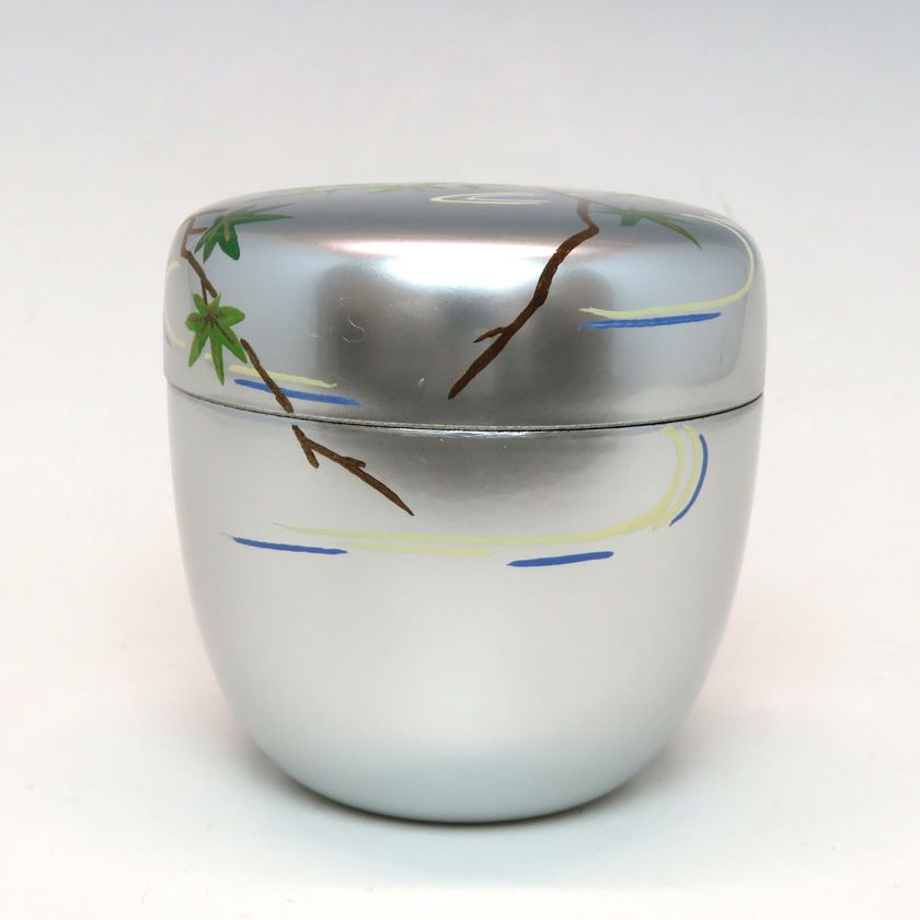 茶道具 薄茶器（うすちゃき） 銀地中棗 青楓流水蒔絵 東雲 | 千年の