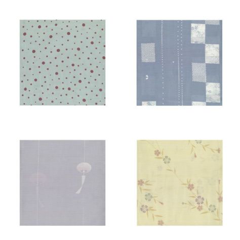 茶道具 帛紗（服紗・袱紗・ふくさ） 絽帛紗 色紙に草花模様・水玉模様