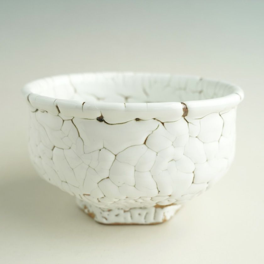茶道具 抹茶茶碗（まっちゃちゃわん） 龍爪梅花皮 御所丸茶碗 日ノ出窯