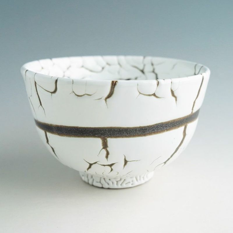 絵付抹茶茶碗（萬葉四季花）清水焼・岩崎起久雄絵付 絵付抹茶茶碗（萬葉四季花）清水焼・岩崎起久雄絵付 美術品