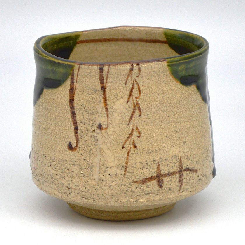 茶道具 筒茶碗（つつちゃわん） 筒茶碗 織部 松本 鉄山