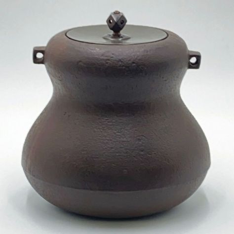 すずらん 桃山時代　古備前焼　花入 掛け用　瓢箪型　竹へら波図　茶道具 茶道具 風炉釜（ふろがま） 風炉釜 瓢箪釜 加藤 忠三郎