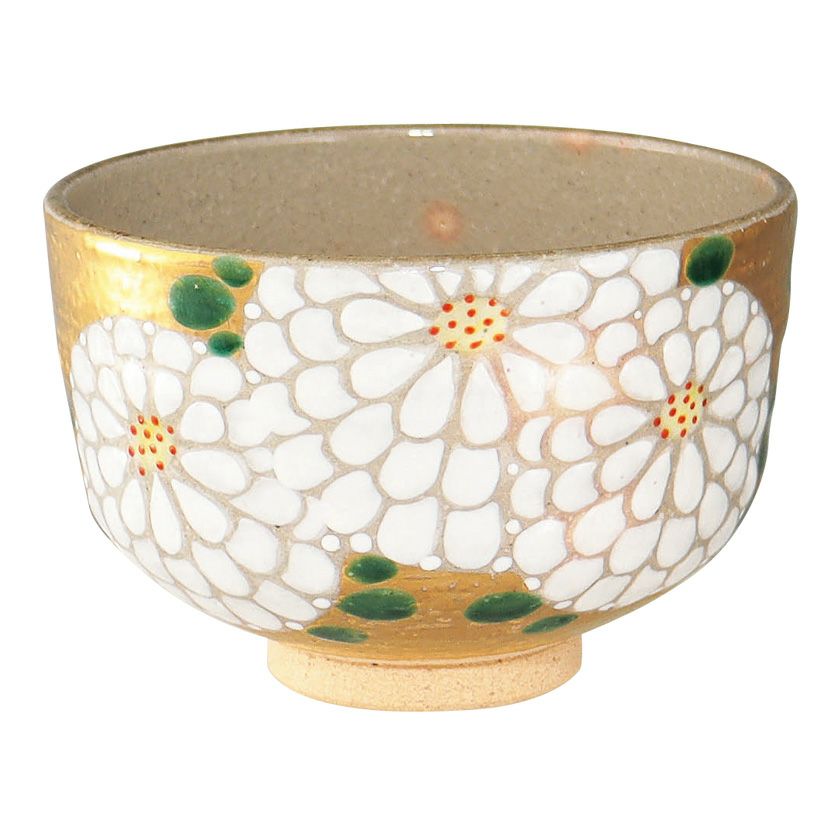 茶道具 抹茶茶碗（まっちゃちゃわん） 茶碗 金泥 菊置上 南口 閑粋