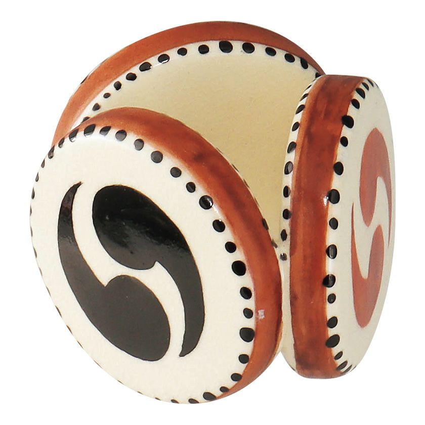 hiroi12今岡三四郎 作 楽器蓋置 京焼 共箱 共布 栞蓋置茶道具新品 茶道具 蓋置（ふたおき） 蓋置 陣太鼓 今岡 三四郎