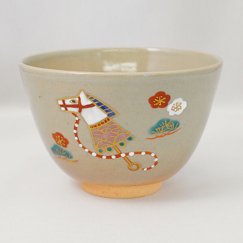 茶道具 抹茶茶碗（まっちゃちゃわん） 色絵茶碗 玩具馬 木村 利