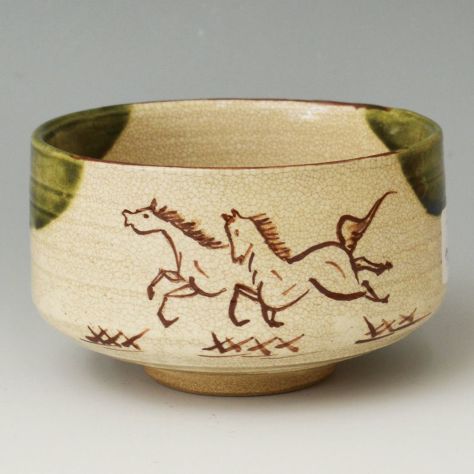 茶道具 抹茶茶碗（まっちゃちゃわん） 茶碗 織部 干支（午） 加藤 忠