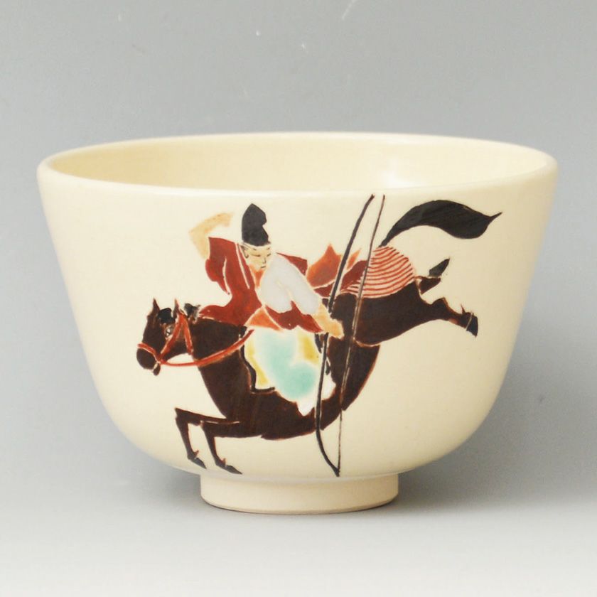 新春干支午年馬の顔 抹茶茶碗　茶道具 新春干支午年馬の顔 抹茶茶碗 茶道具 新春干支午年馬と桜の抹茶茶碗 茶道具