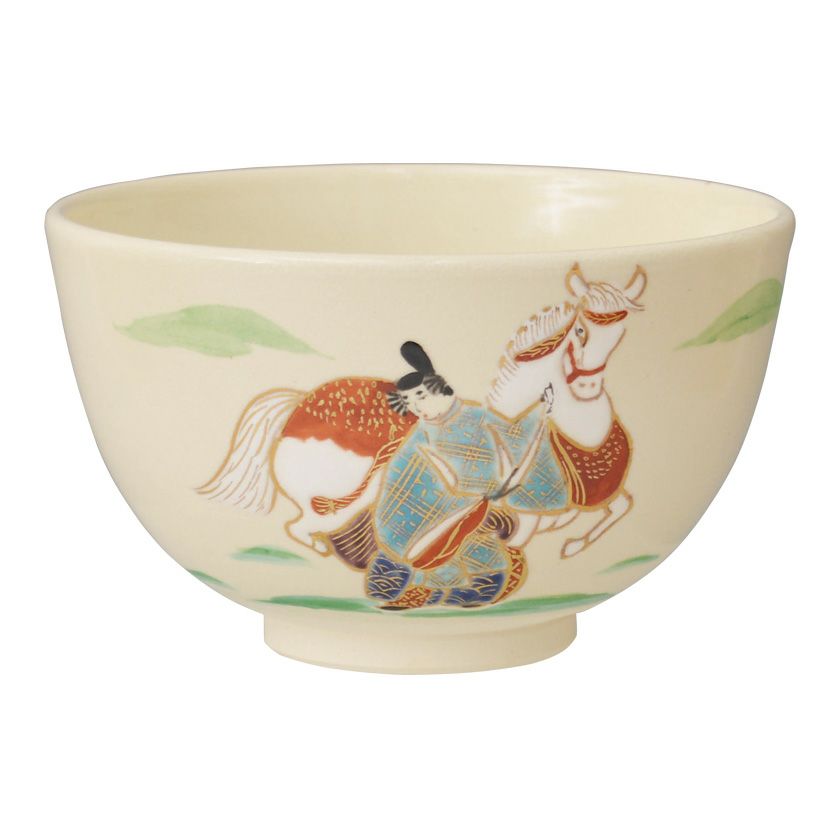 茶道具 抹茶茶碗（まっちゃちゃわん） 茶碗 色絵 白馬節会 今岡 都
