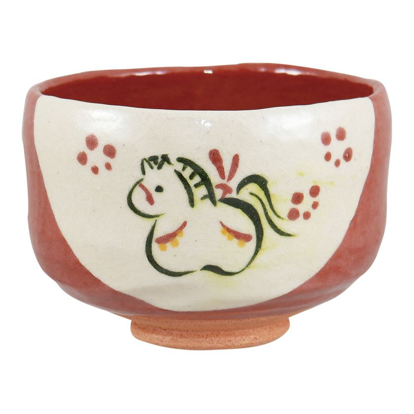 茶道具 楽茶碗（らくちゃわん） 茶碗 赤楽 干支 午 松楽窯 干支 午（うま、馬） 抹茶茶碗は茶の湯文化である表千家・裏千家の茶道具や抹茶を専門に扱う千紀園（せんきえん）が通販で販売しています。茶会また初心者向けのお稽古用にご利用いただける抹茶碗です。贈り物・ギフトにも人気です。