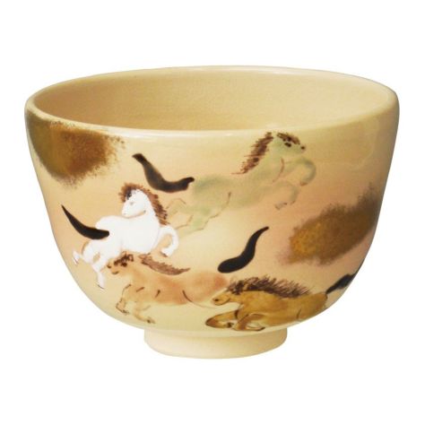 茶道具 抹茶茶碗（まっちゃちゃわん） 茶碗 色絵 駆馬 加藤 起楽 干支