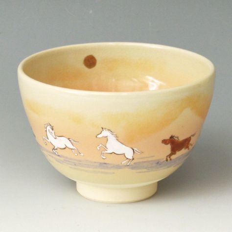 茶道具 抹茶茶碗（まっちゃちゃわん） 茶碗 色絵 駆け初め 加藤 起楽