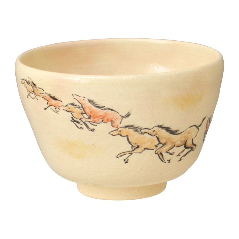 茶道具 抹茶茶碗（まっちゃちゃわん） 茶碗 色絵 馬九ゆく 八木 海峰