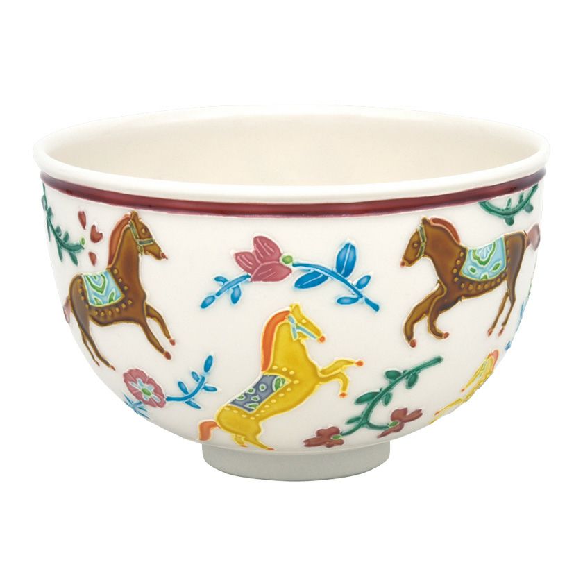 茶道具 抹茶茶碗（まっちゃちゃわん） 茶碗 交趾 彩午 中村 翠嵐 干支 午（うま、馬） 抹茶茶碗は茶の湯文化である表千家・裏千家の茶道具や抹茶を専門に扱う千紀園（せんきえん）が通販で販売しています。茶会また初心者向けのお稽古用にご利用いただける抹茶碗です。贈り物・ギフトにも人気です。