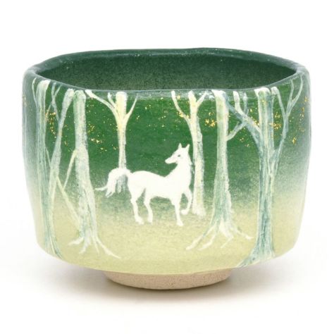 抹茶　お茶碗　白馬　東山作 茶道具 抹茶茶碗 色絵茶碗 萩 東山深山作 : 茶道具いまや静香園 - 通販