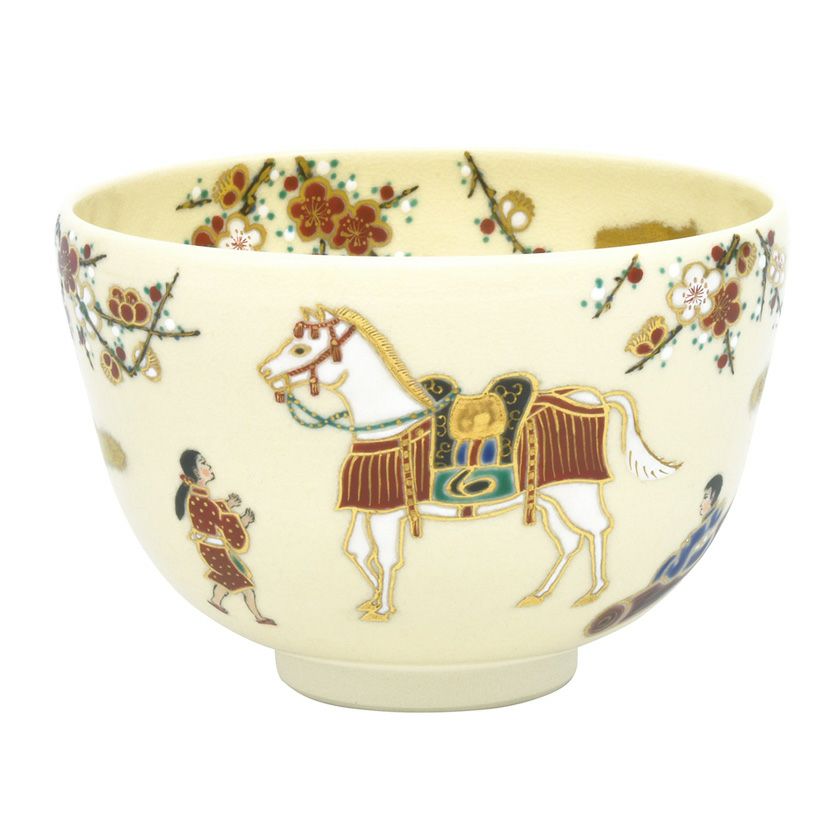 茶道具 抹茶茶碗（まっちゃちゃわん） 茶碗 仁清 神馬 田中 万祥 干支 午（うま、馬） 抹茶茶碗は茶の湯文化である表千家・裏千家の茶道具や抹茶を専門に扱う千紀園（せんきえん）が通販で販売しています。茶会また初心者向けのお稽古用にご利用いただける抹茶碗です。贈り物・ギフトにも人気です。