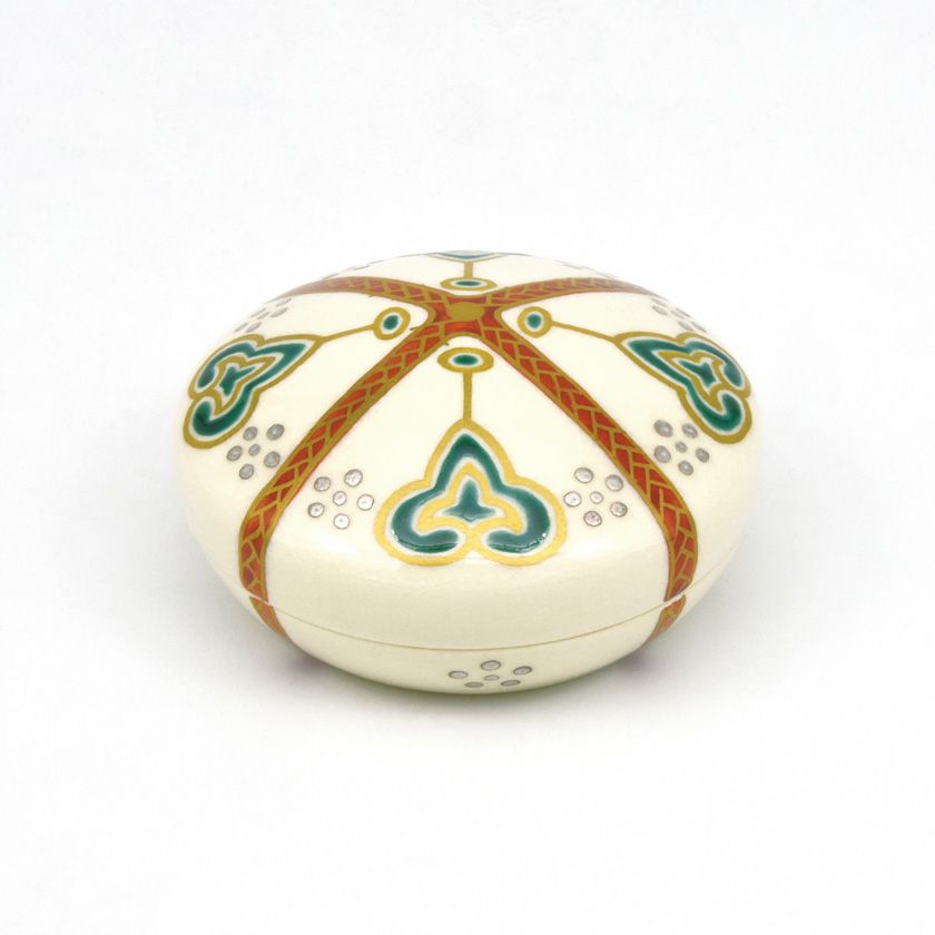 十六代永楽善五郎（即全）乾山写『午』香合　茶道具　馬　干支　金砂子　河濱支流 十六代永楽善五郎（即全）乾山写『午』香合 茶道具 馬 干支 金