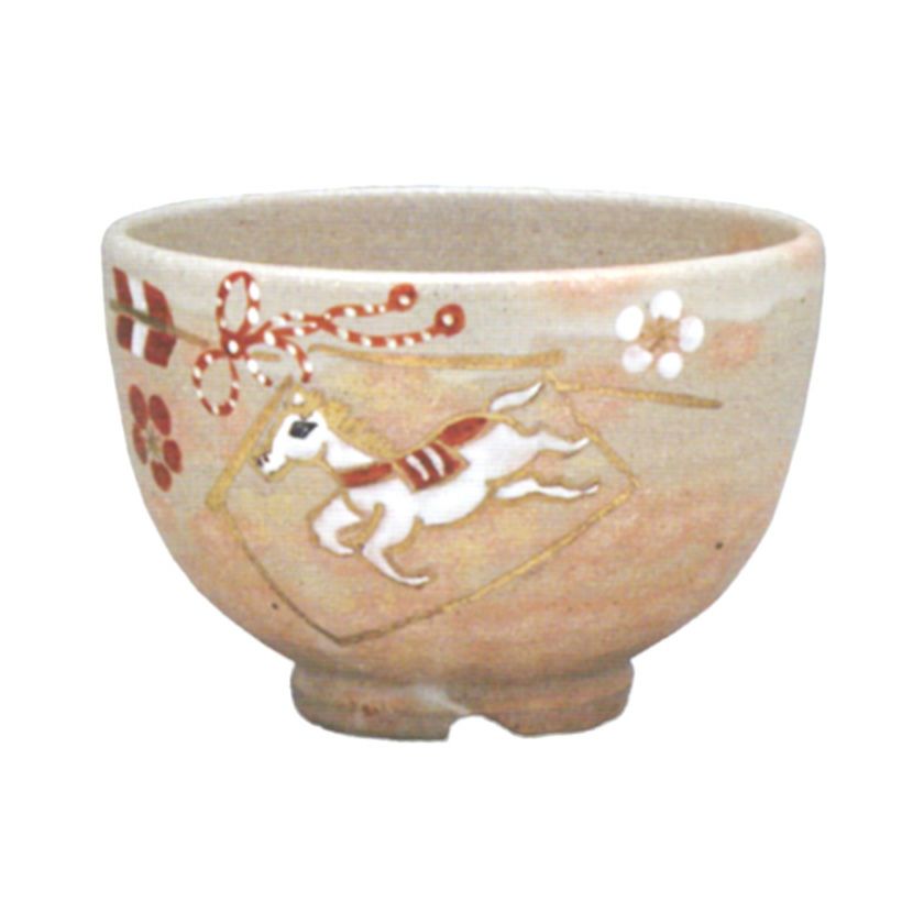 茶道具 抹茶茶碗（まっちゃちゃわん） 御本手 絵馬 茶碗 宇田 佐平 干支 午（うま、馬） 抹茶茶碗は茶の湯文化である表千家・裏千家の茶道具や抹茶を専門に扱う千紀園（せんきえん）が通販で販売しています。茶会また初心者向けのお稽古用にご利用いただける抹茶碗です。贈り物・ギフトにも人気です。