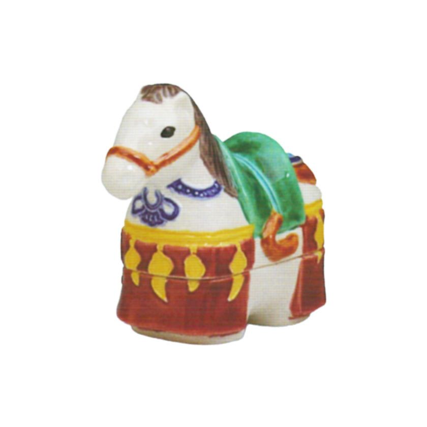 茶道具 香合（こうごう） 交趾 干支 午 香合 三代目中村翠嵐 干支 午