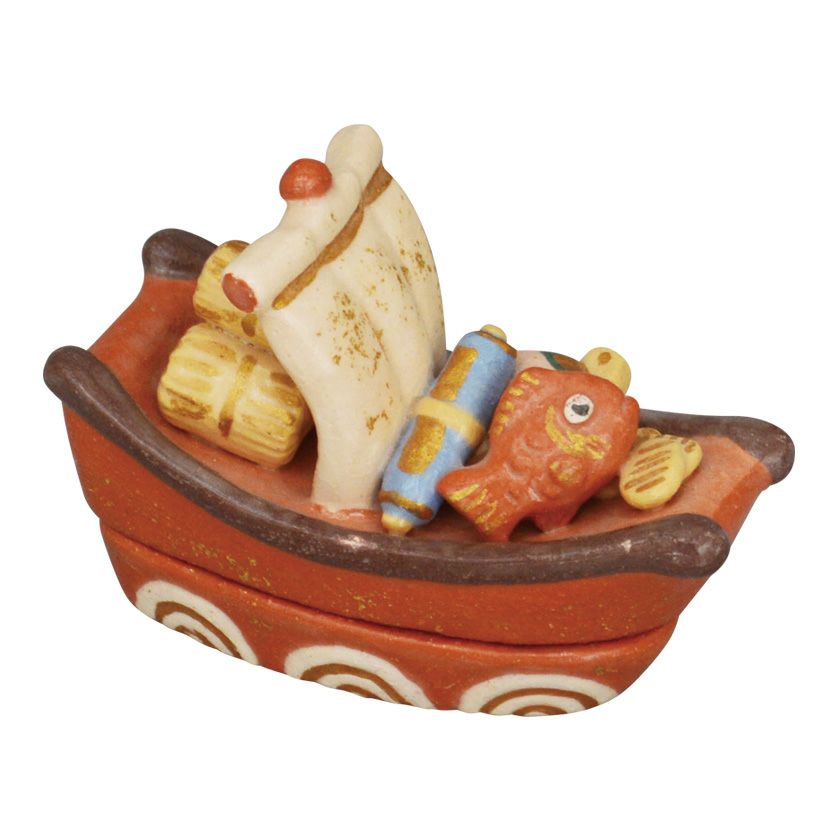 茶道具 香合（こうごう） 香合 楽 宝船 吉村 楽入