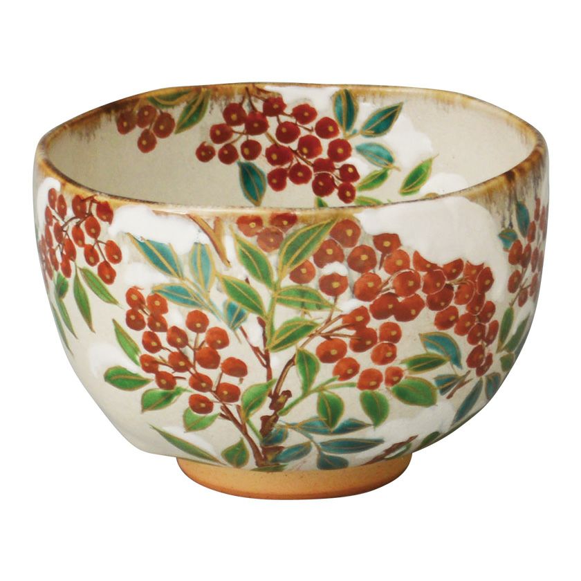 茶道具 抹茶茶碗（まっちゃちゃわん） 茶碗 乾山 雪南天 森下 秋彩