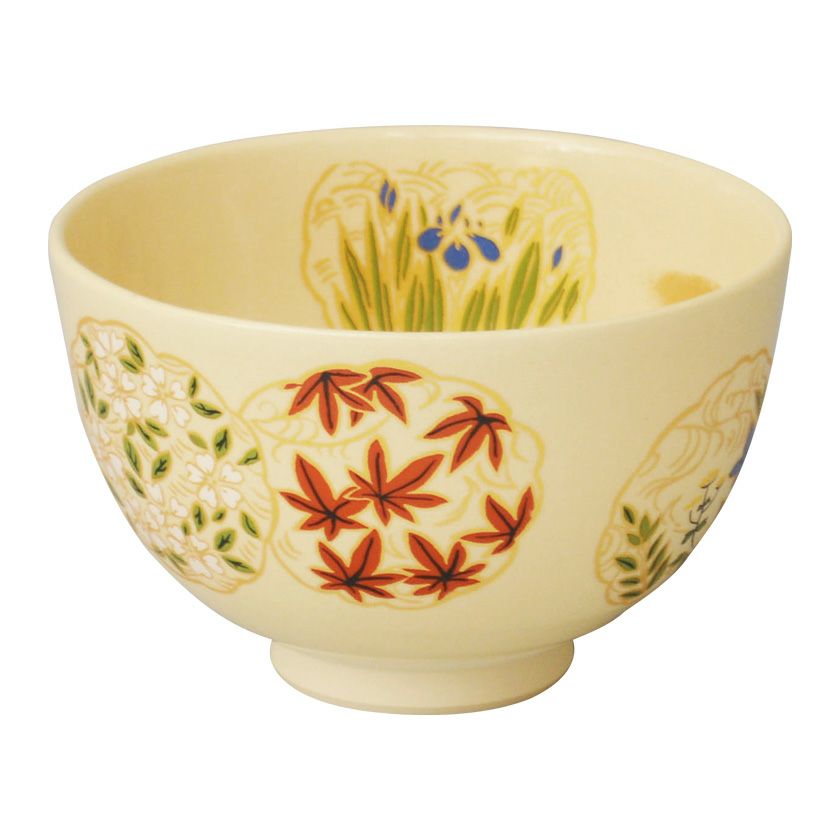 茶道具 抹茶茶碗（まっちゃちゃわん） 茶碗 仁清 四季草花 栄山