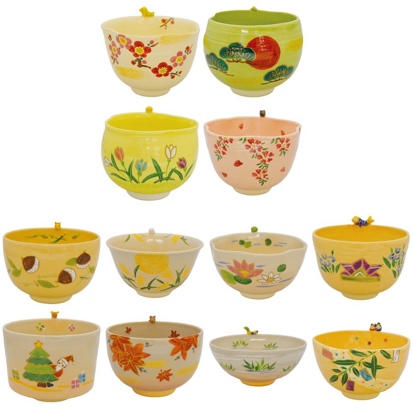 茶道具 抹茶茶碗（まっちゃちゃわん） 京焼 12ヶ月茶碗 竹中 洸祥 1月～