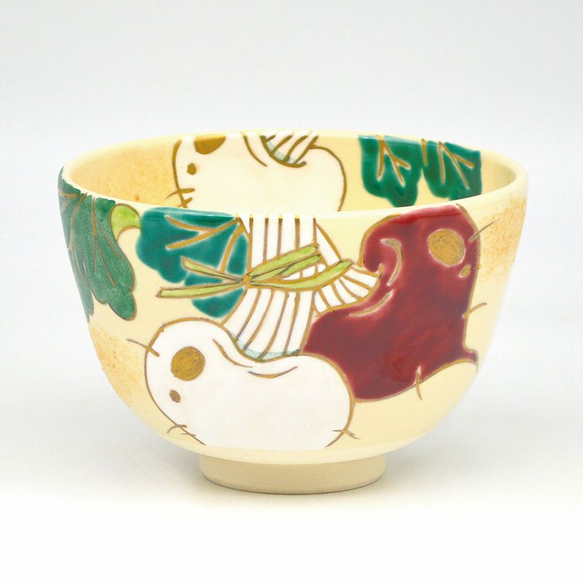 茶道具 抹茶茶碗（まっちゃちゃわん） 茶碗 仁清 紅白蕪 水出 宋絢