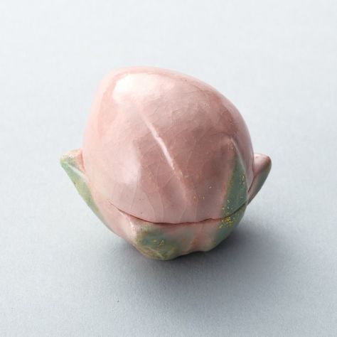 香合　桃　茶道具 茶道具 香合（こうごう） 桃香合 萬福堂楽入