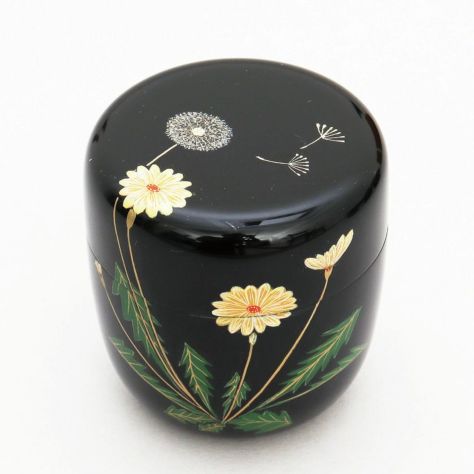 茶道具 薄茶器（うすちゃき） 中棗 蒲公英蒔絵 佐々木 麗峰