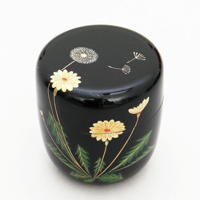 茶道具 薄茶器（うすちゃき） 中棗 蒲公英蒔絵 佐々木 麗峰