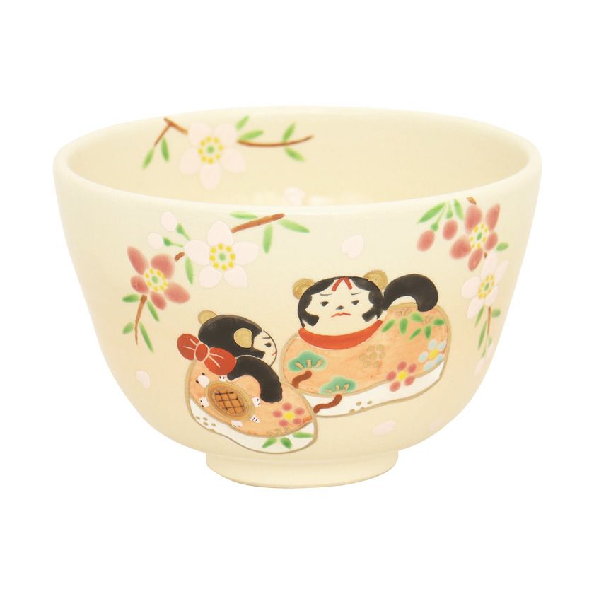 茶道具 抹茶茶碗 茶碗 色絵 犬筥（いぬばこ） 加藤 起楽 雛祭り ひな祭り 桃の節句 上巳の節句 抹茶茶碗は茶の湯文化である表千家・裏千家の茶道具や抹茶を専門に扱う千紀園（せんきえん）が通販で販売しています。茶会また初心者向けのお稽古用にご利用いただける抹茶碗です。贈り物・ギフトにも人気です。