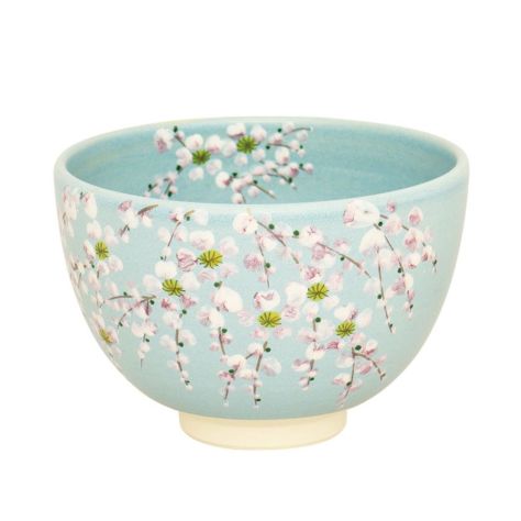 韓国茶碗 茶道具 抹茶茶碗（まっちゃちゃわん） 茶碗 トルコ青釉 枝垂桜 加藤 永山