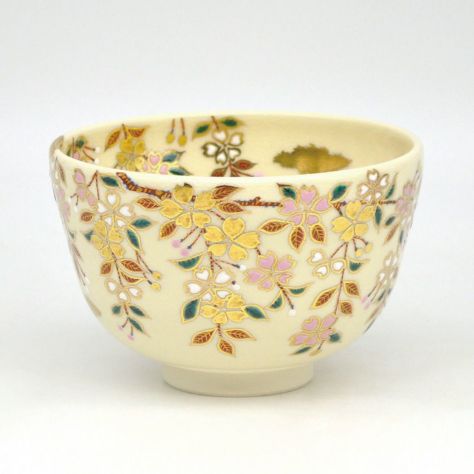 茶道具 抹茶茶碗（まっちゃちゃわん） 茶碗 仁清 枝垂桜 田中 万祥